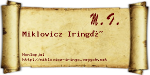Miklovicz Iringó névjegykártya